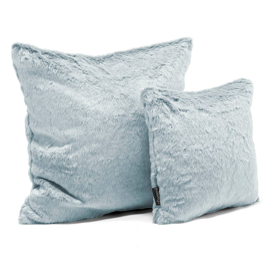 Cojín Extra Grande 70 x 70cm - Piel de Conejo Sintética Azul Empolvado 02