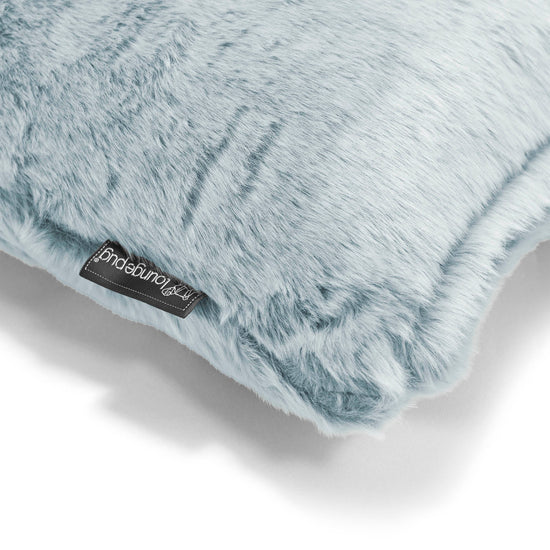 Cojín Extra Grande 70 x 70cm - Piel de Conejo Sintética Azul Empolvado 03