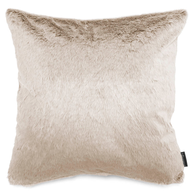 Cojín Extra Grande 70 x 70cm - Piel de Conejo Sintética Marrón Dorado 01