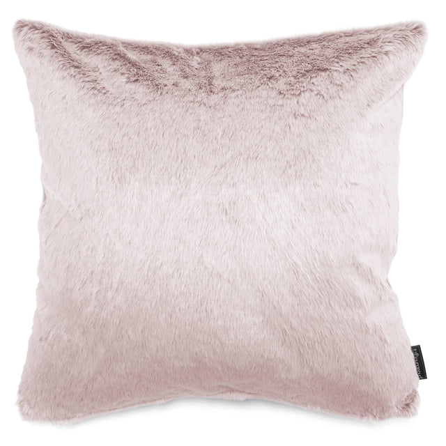 Cojín Extra Grande 70 x 70cm - Piel de Conejo Sintética Rosa Empolvado 01