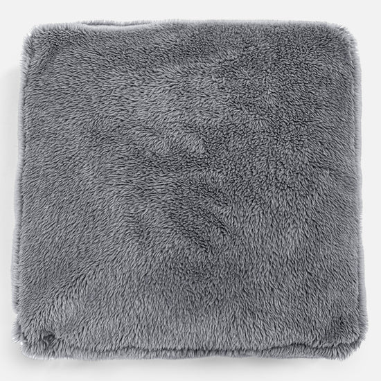 Cojín de Piso Grande - Piel de Osito Sintética Gris oscuro 02