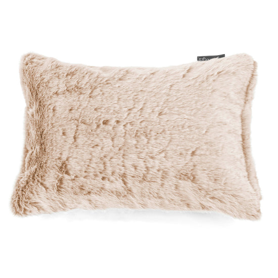 Cojín Rectangular 35 x 50cm - Piel de Conejo Sintética Blanco 01