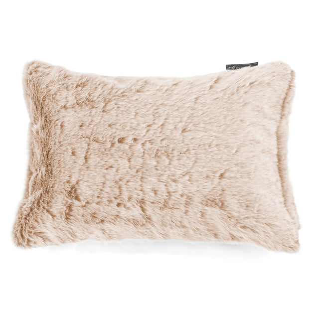 Cojín Rectangular 35 x 50cm - Piel de Conejo Sintética Blanco 01