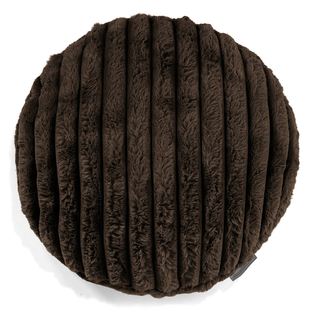 Fundas de Cojín Redondo 50cm - Pana de Felpa Ultra Café 01
