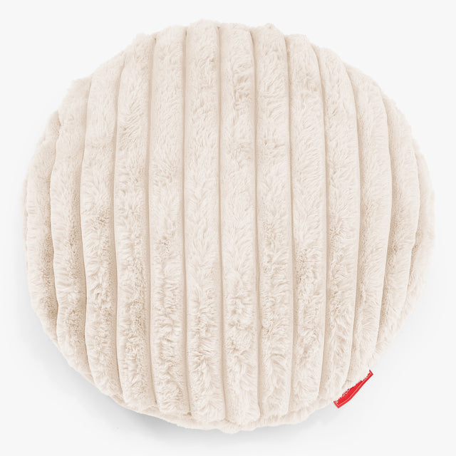 Fundas de Cojín Redondo 50cm - Pana de Felpa Ultra Crema 01