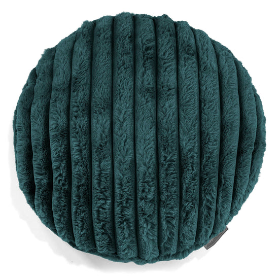 Fundas de Cojín Redondo 50cm - Pana de Felpa Ultra Turquesa 01