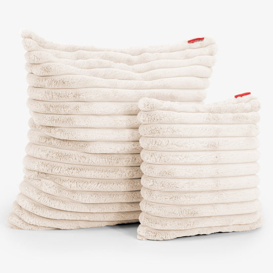 Fundas de Cojín 47 x 47cm - Pana de Felpa Ultra Crema 02