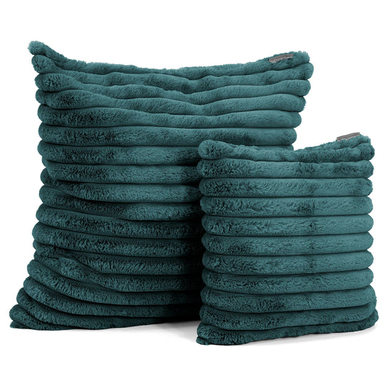Fundas de Cojín 47 x 47cm - Pana de Felpa Ultra Turquesa 02