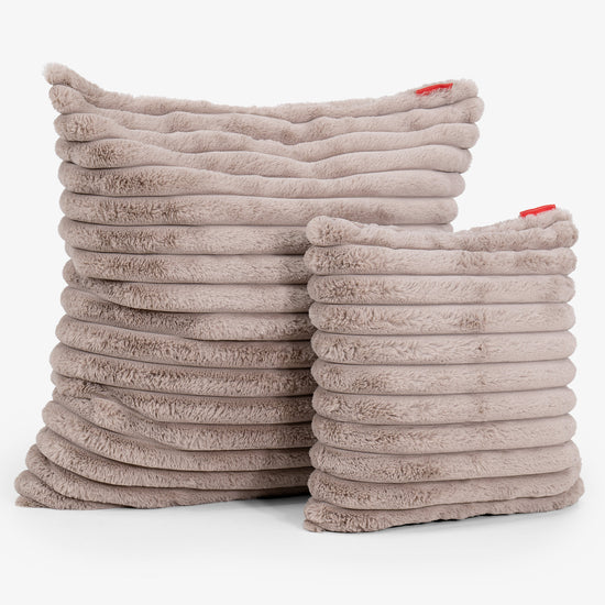 Fundas de Cojín 47 x 47cm - Pana de Felpa Ultra Visón 02