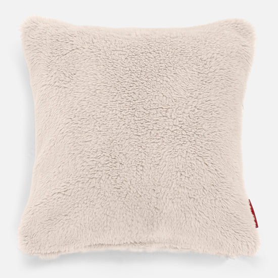 Cojín 47 x 47cm - Piel de Osito Sintética Crema 01