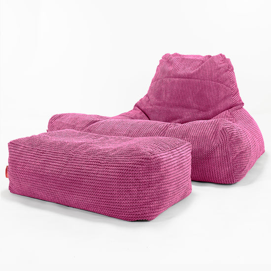 Enorme Puff Pera 'Relajarse' - Pompón Rosa 02