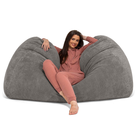 Enorme Sofá / Puff Gigante - Pompón Carbón Gris 03