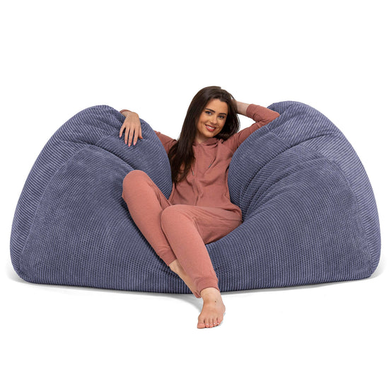 Enorme Sofá / Puff Gigante - Pana efecto Waffle Morado 03