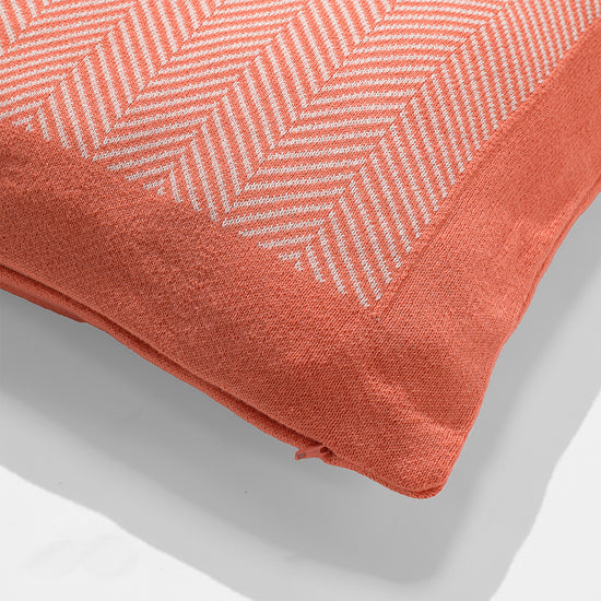 Cojín 47 x 47cm - Algodón 100% Tejido de Espiga Patrón Coral 02