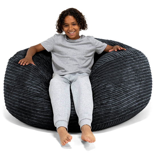 Puf Ultra Cómodo para Niños de 6 a 14 años - Pana Clásica Negro 01