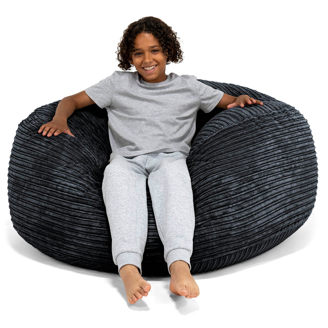 Puf Ultra Cómodo para Niños de 6 a 14 años - Pana Clásica Negro 01