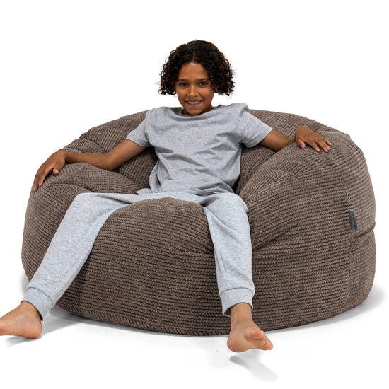 Puf Ultra Cómodo para Niños de 6 a 14 años - Pompón Chocolate 01