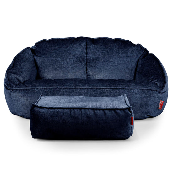 Puf Grande Bubble - Chenille Azul marino 02