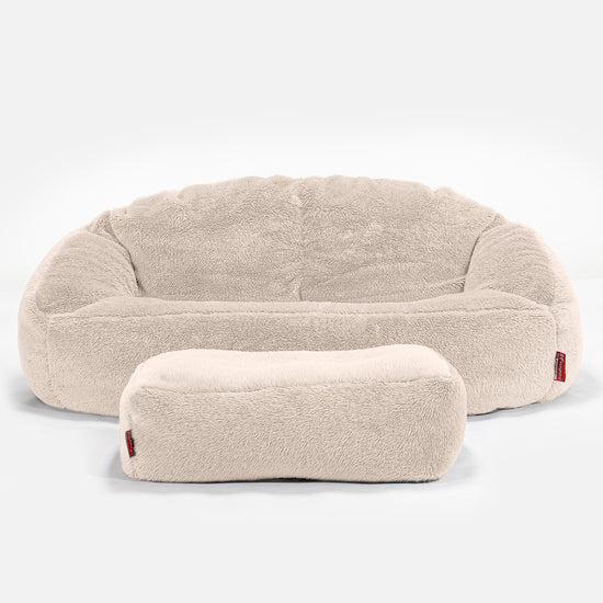 Puf Grande Bubble - Piel de Osito Sintética Crema 02