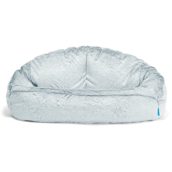Puf Grande para Niños Bubble - Piel de Conejo Sintética Azul Empolvado 01