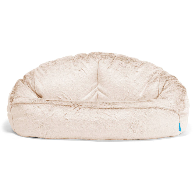 Puf Grande para Niños Bubble - Piel de Conejo Sintética Blanco 01