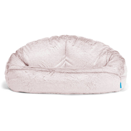 Puf Grande para Niños Bubble - Piel de Conejo Sintética Rosa Empolvado 01