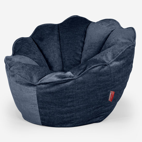 Puf Saco Natalia - Chenille Azul marino 02