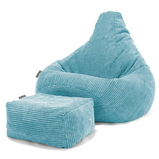 Puf Silla de Juego para Niños de 6 a 14 años - Pompón Egeo Azul 03