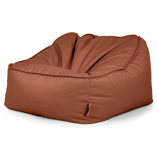 Puf Silla Encorvada - Cuero Vegano Castaño 03