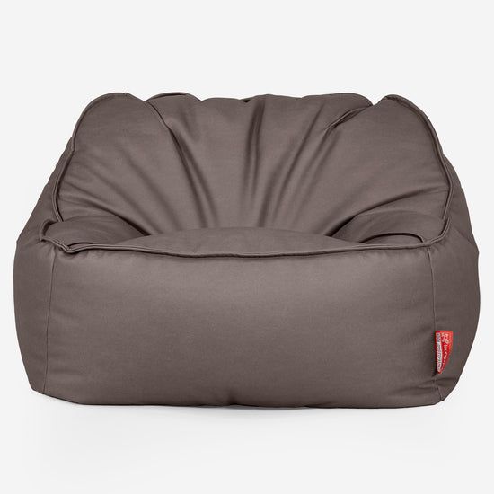 Puf Silla Encorvada - Cuero Vegano Chocolate 01
