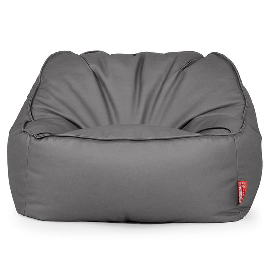 Puf Silla Encorvada - Cuero Vegano Gris 01