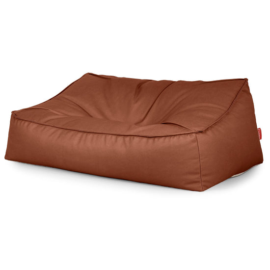 Puf Sillón Encorvado - Cuero Vegano Castaño 03
