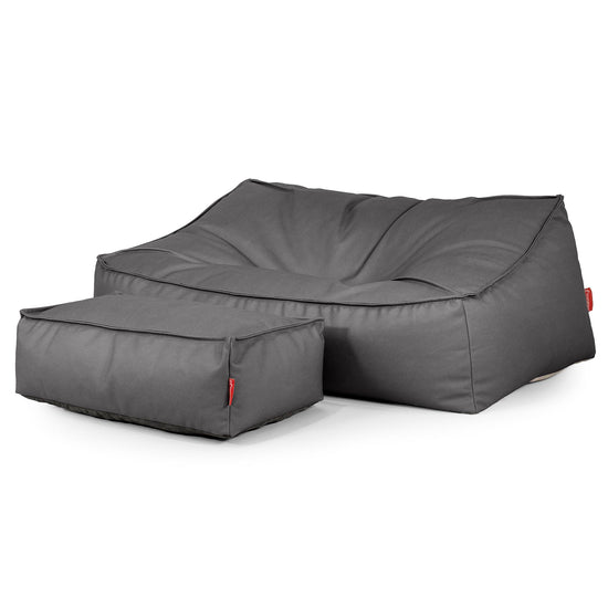 Puf Sillón Encorvado - Cuero Vegano Gris 02