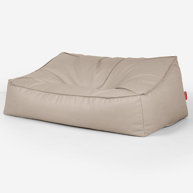 Puf Sillón Encorvado - Cuero Vegano Marfil 03