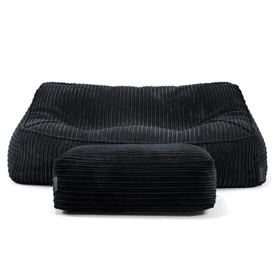 Puf Sillón Encorvado - Pana Clásica Negro 01