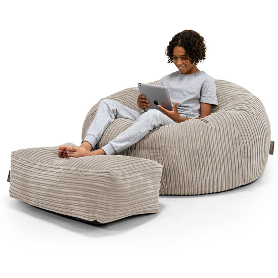 Puf Sofa para Niños de 6 a 14 años - Pana Clásica Visón 01