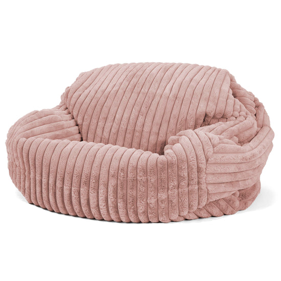 Puf Sofá Sabina - Pana de Felpa Ultra Rosa Empolvado 02