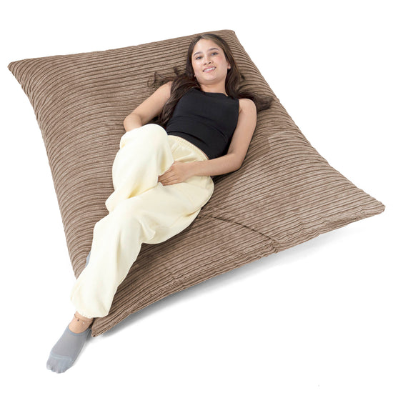 Puff Gigante Cama XL - Pana Clásica Moca 02