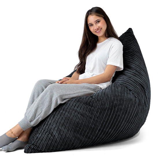 Puff Gigante Cama XL - Pana Clásica Negro 03