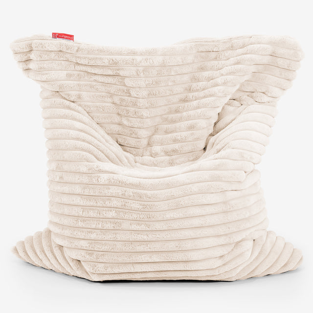 Puff Cama Gigante XL - Pana de Felpa Ultra Crema 01