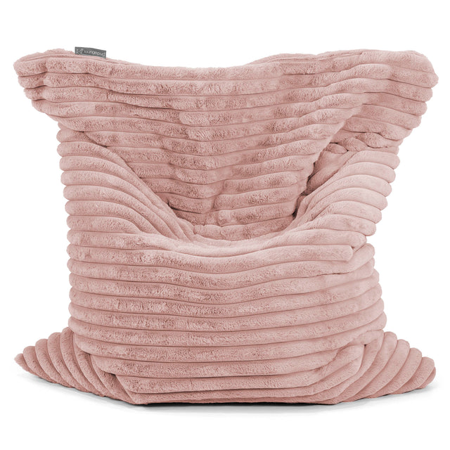 Puff Cama Gigante XL - Pana de Felpa Ultra Rosa Empolvado 01