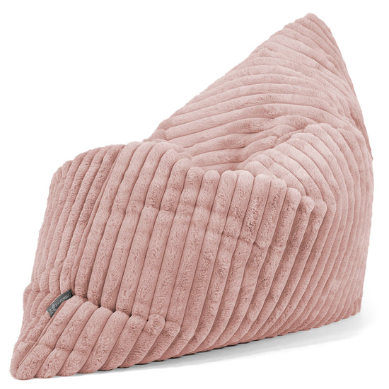 Puff Cama Gigante XL - Pana de Felpa Ultra Rosa Empolvado 02