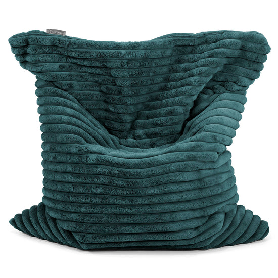 Puff Cama Gigante XL - Pana de Felpa Ultra Turquesa 01