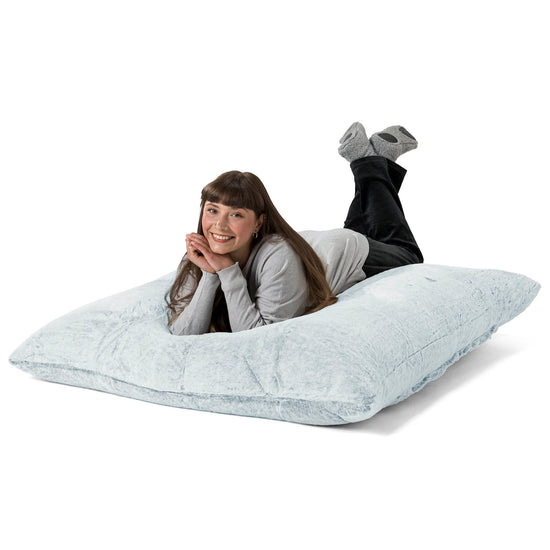 Puff Gigante Cama XL - Piel de Conejo Sintética Azul Empolvado 03