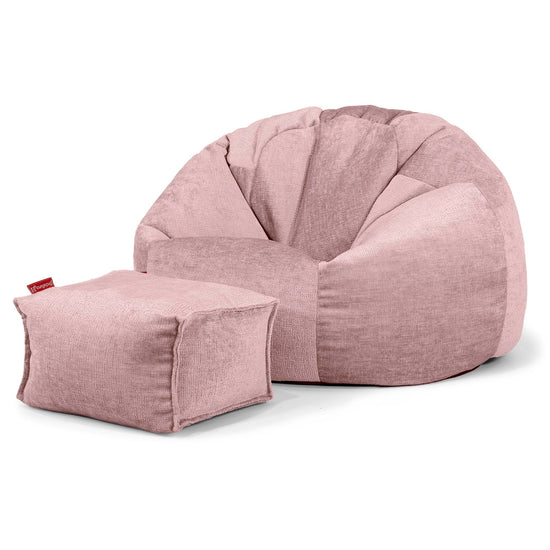 Puff Redondo - Chenille Rosa 02