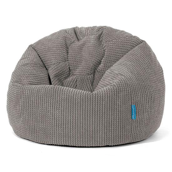 Puff Redondo Infantil 1-5 años - Pompón Carbón Gris 01