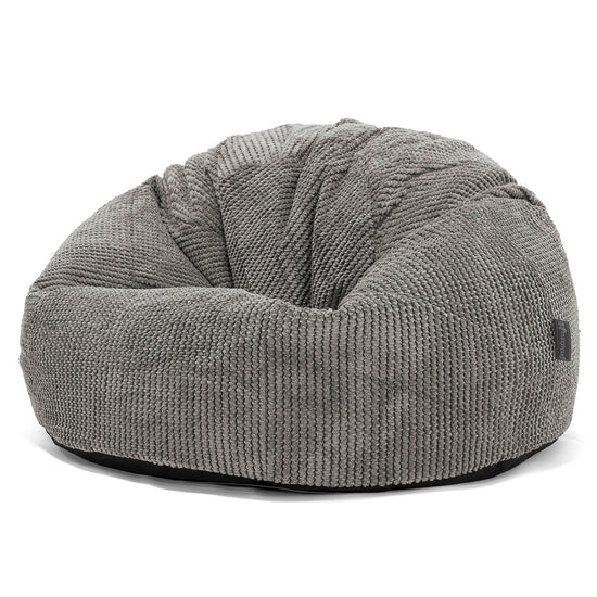 Puff Redondo - Pompón Carbón Gris 01