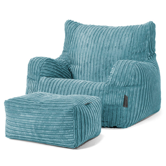 Puff Sillón Josephine - Pana Clásica Egeo Azul 02