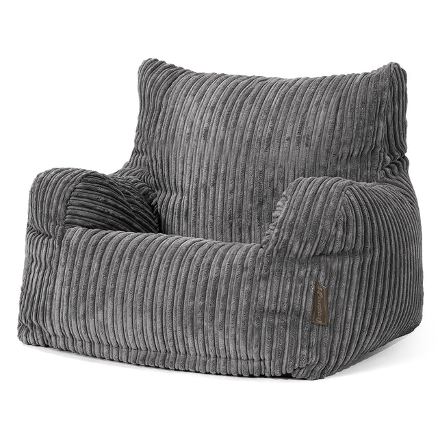 Puff Sillón - Pana Clásica Pizarra Gris 01