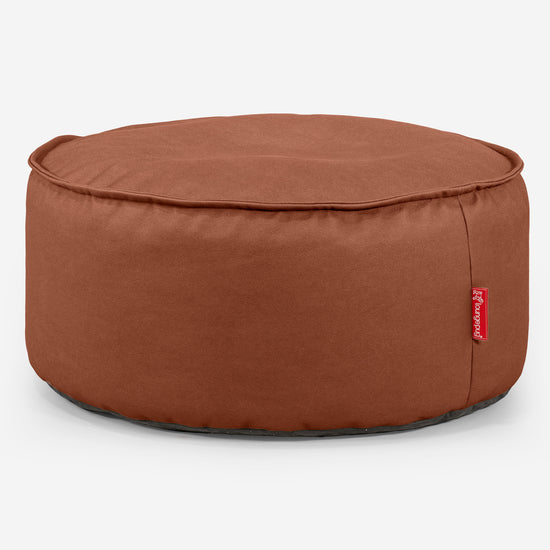 Puff Taburete - Cuero Vegano Castaño 01